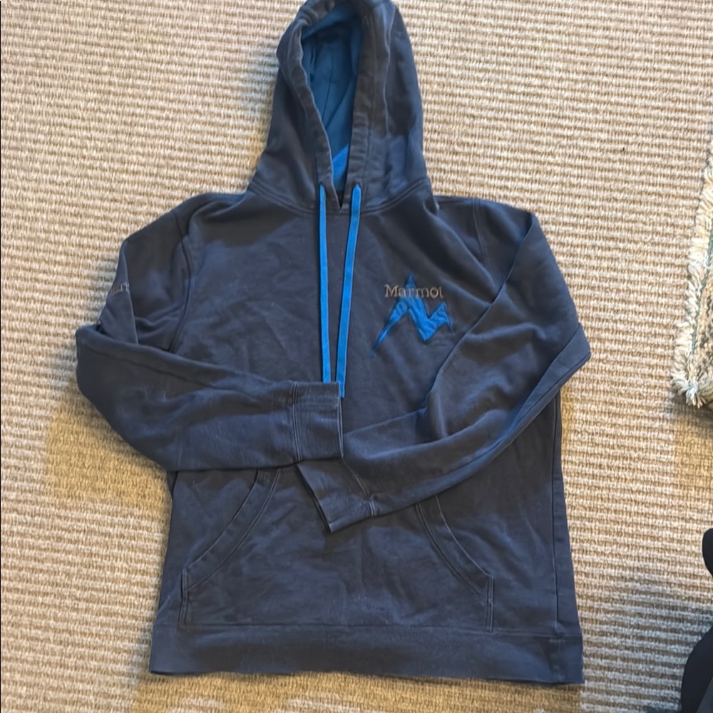 Marmot Navy Hoodie with Sky Blue Details